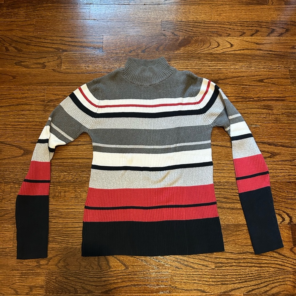 Striped Turtleneck Sweater - Multicolor
